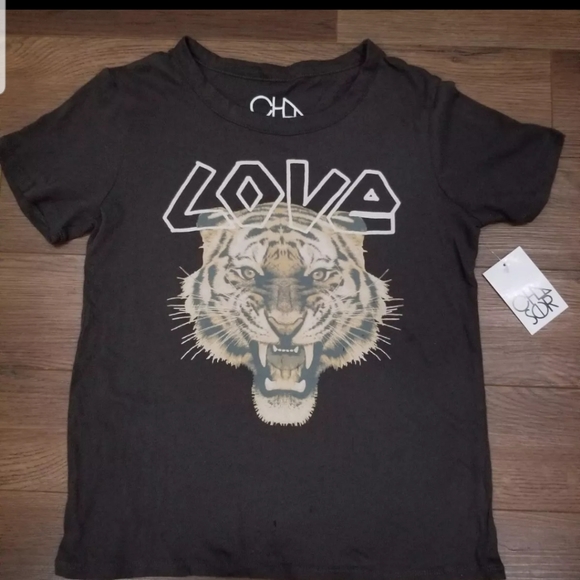 NWT Chaser Tiger Love Short Sleeve Brown T-Shirt Size XSmall - Picture 8 of 10
